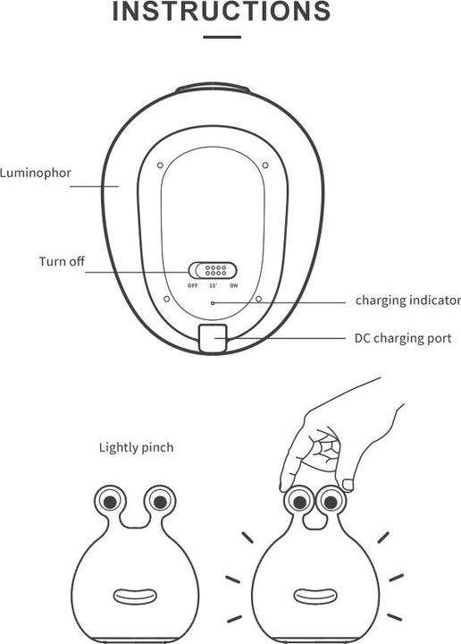 Actual product image Muid Slug Night Lamp