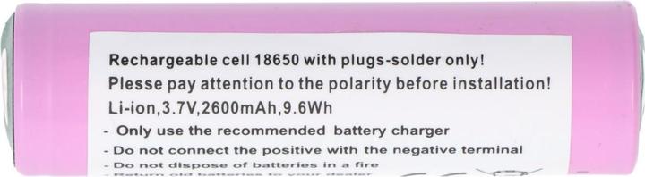 Immagine prodotto AccuCell Batteria 18650 con linguette di saldatura per attrezzi da giardino Li-ion, 3,7V, 2600mAh