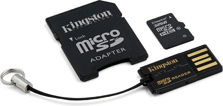 Kingston microSDHC mit SDHC und USB-Adapter (32 GB, microSDHC, U1, UHS-I)