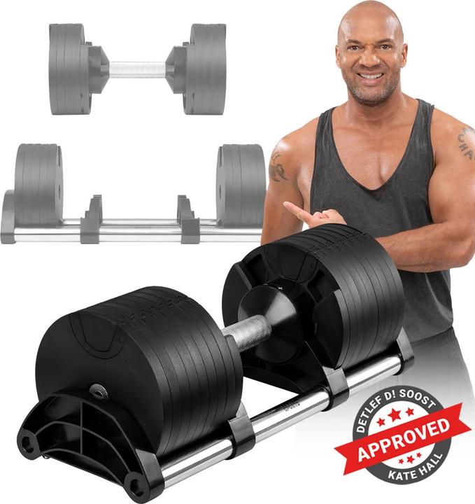Produktbild Miweba Sports verstellbare Kurzhantel VH200 2-32 kg Hantel Krafttraining Fitness (28 kg)