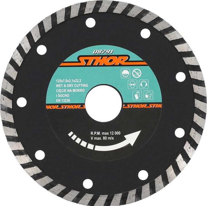 Toya STHOR TARCZA DIAMENTOWA 125 x 22,2mm TURBO, DO BETONU GŁADKIE CIĘCIE 08791