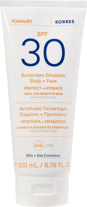 Korres Yoghurt Sunscreen Emulsion Body + Face SPF 30 (SPF 30, 200 ml)