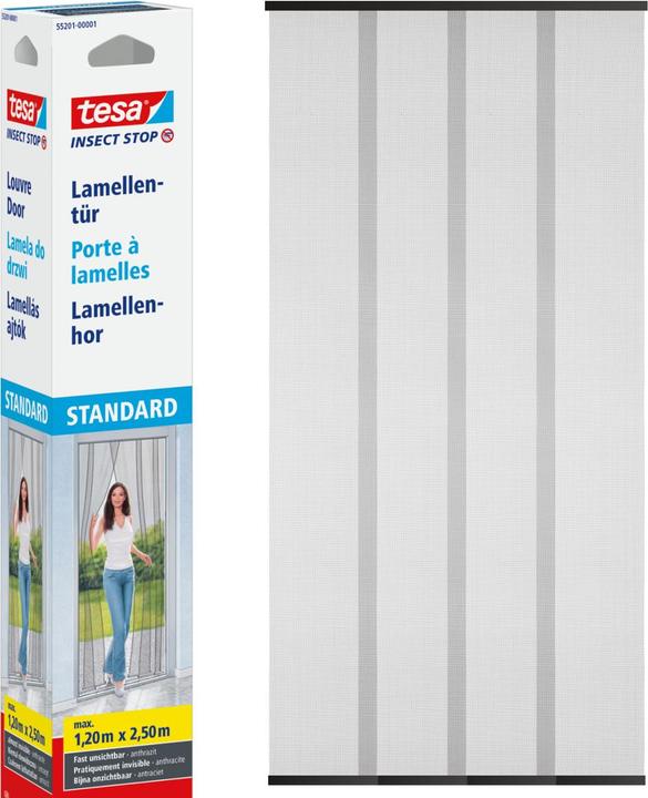 Actual product image tesa Insect screen STANDARD slatted door, curtain with Velcro fastener, without drilling (120 x 250 cm)