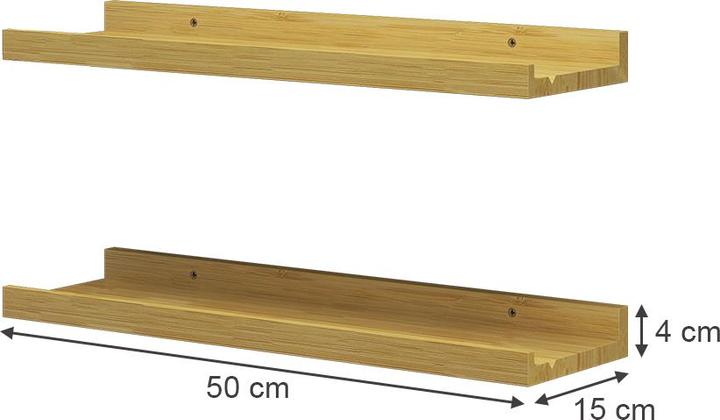Image du produit Vicco Étagère murale Linus, bambou, 50 x 4 cm 2pcs