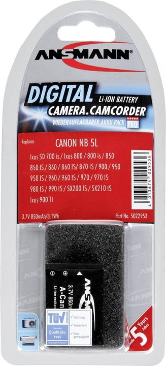 Image du produit Ansmann Canon NB-5L Batterie (Batterie de l'appareil photo)