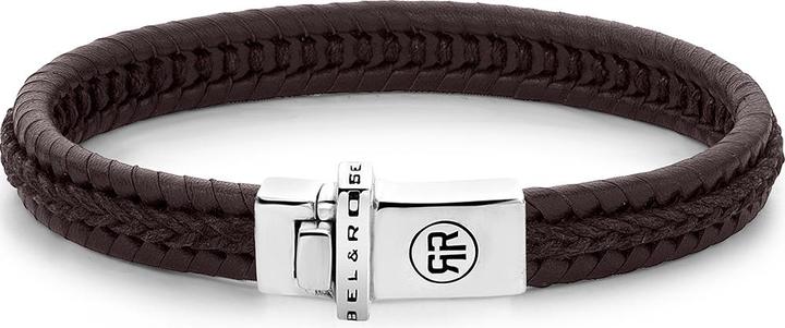 Immagine prodotto Rebel & Rose Bracciale Dual Twisted RR-L0137-S-L Uomo (19 cm, Piel de becerro, Plata Esterlina 925)