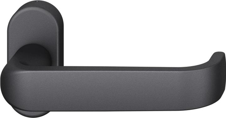 Produktbild FSB FH-Rahmentürdrücker 09 1268 Standflügel ovale Rosette Aluminium schwarz (Türgarnitur)