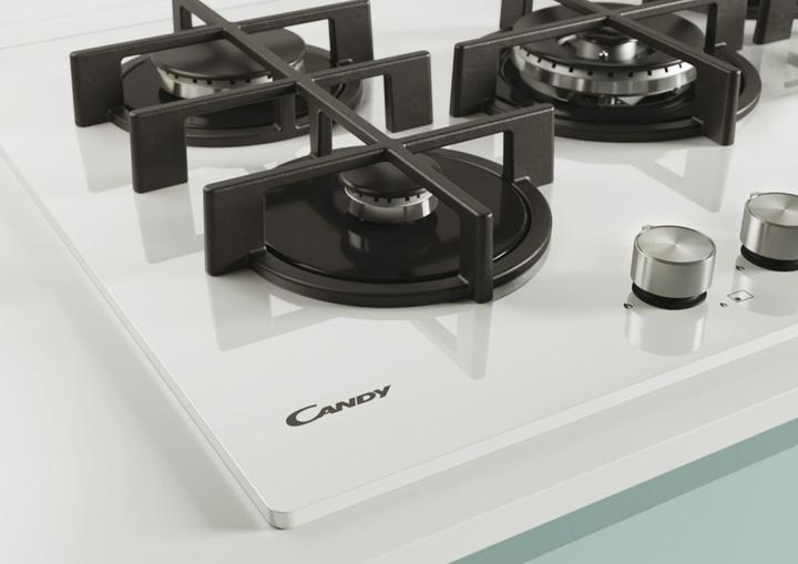 Image du produit Candy CVG74WPW Blanc encastrable 74 cm Gaz 5 cuisinière(s)