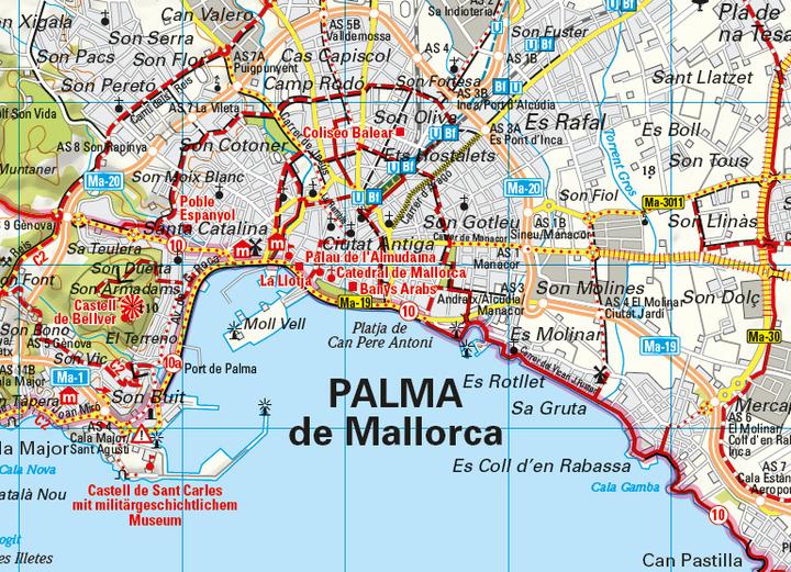Actual product image ADFC regional map of Mallorca, 1:75,000, tear and weatherproof, GPS tracks download