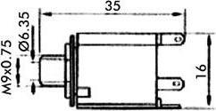Produktbild Velleman 6.35mm Stereo-Klinkenbuchse mit Schaltkontakt