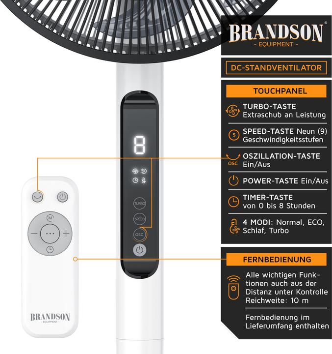 Immagine prodotto Brandson Ventilatore a piedistallo (49 dB)