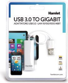 Immagine prodotto Hamlet Adattatore USB 3.0 to Gigabit Lan velocità di trasfermento fino a 5 Gbps (USB, RJ45 (1x))