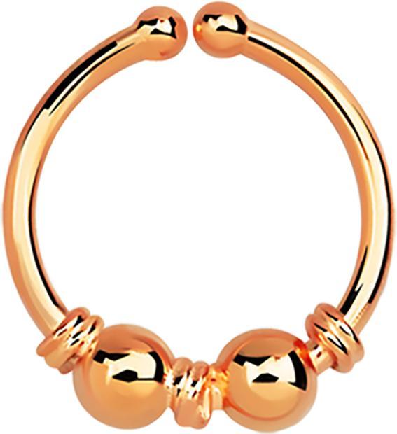 Immagine prodotto Star Piercing Fake Septum mit kleiner Seilwindung und zwei Kugeln rosegold