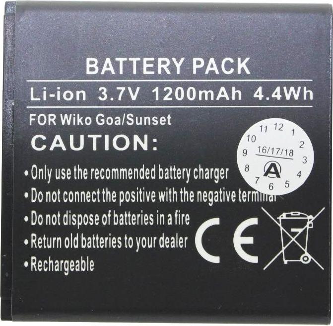 Immagine prodotto Wiko Batteria Goa, Sunny, batteria Sunset S104-K42000-014, 2502