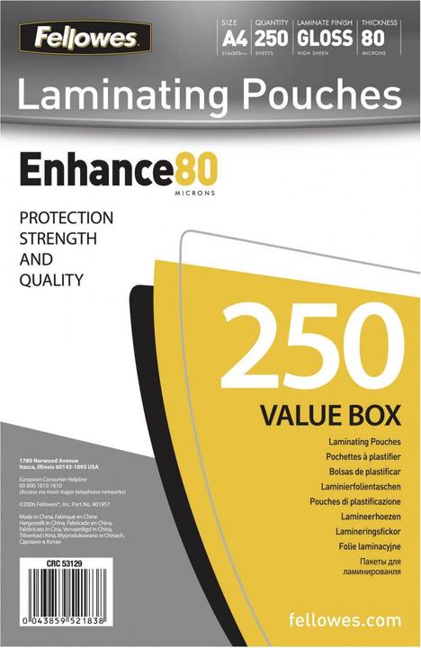 Immagine prodotto Fellowes Enhance 80 (A4, 250 Pezzo/i, 80 µm)
