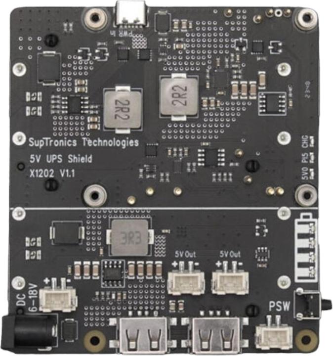 Produktbild DFRobot USV HAT 5A 4x18650 Akkuboard für Raspberry Pi 5