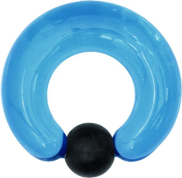 Produktbild Star Piercing Ball Closure Ring aqua Kugel schwarz aus Glas (Silikon, Glas, ohne Messing)