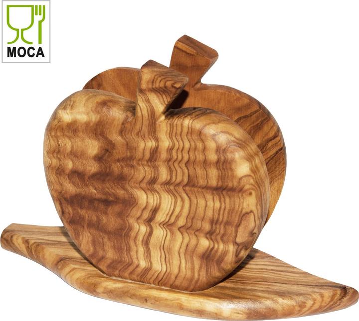 Natura Punto Rond de serviette en bois d'olivier