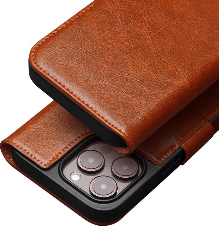 Immagine prodotto QiAlino Custodia flip con chiusura magnetica Marrone chiaro (Apple iPhone 14 Pro)