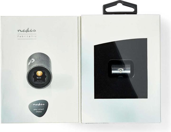 Actual product image Nedis Optical audio adapter TosLink jack - TosLink jack Aluminium Grey Anthracite