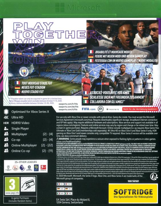 Immagine prodotto EA Games Preordine FIFA 21 Champions Edition (Xbox One X, Xbox Series X, Multilingue)