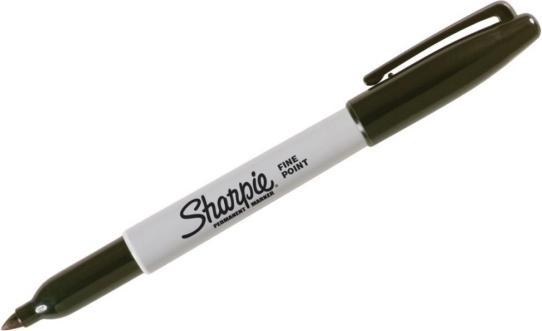 Actual product image Sharpie Permanent marker 0.9 mm bullet tip, fine, black (Black, 0.90 mm, 12 x)