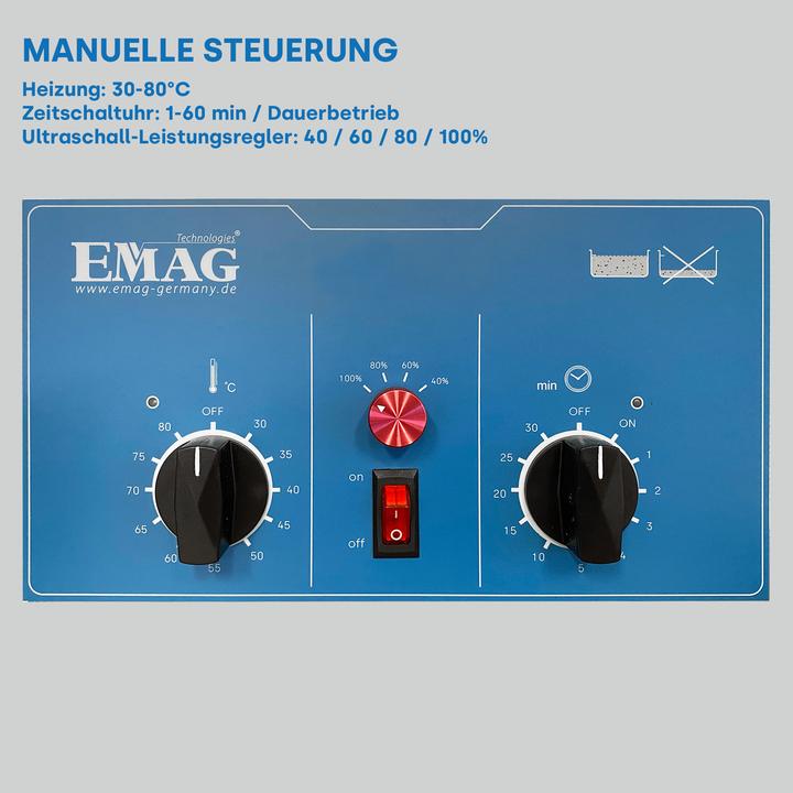 Produktbild Emag Emmi-20HC Plus Ultraschallreiniger Universal 120 W 2.6 l mit Heizung (40 kHz, 2600 ml)