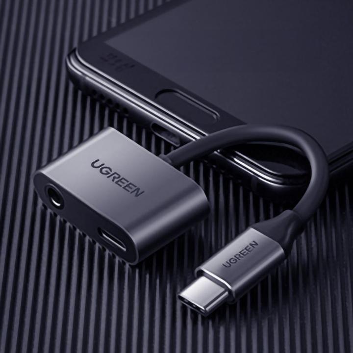 Image du produit Ugreen Adaptateur USB-C vers audio 3.5mm + USB-C femelle (USB Type C, Prise de 3,5 mm, USB Type C)