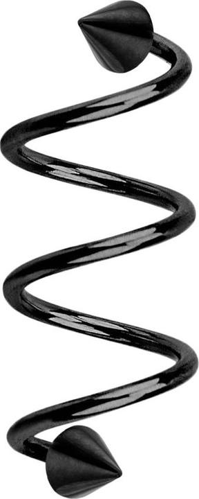 Produktbild Star Piercing Micro Spirale schwarz mit zwei Cones (ohne Messing, Chirurgenstahl 316L)