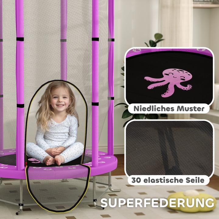 Actual product image Aiyaplay Kinder Trampolin Stahl, Kunststoff Violett (140 cm)