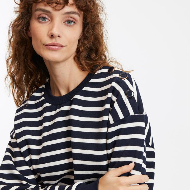 Immagine prodotto La Redoute Collections Gestreiftes Sweatshirt mit geknöpfter Schulter (S)
