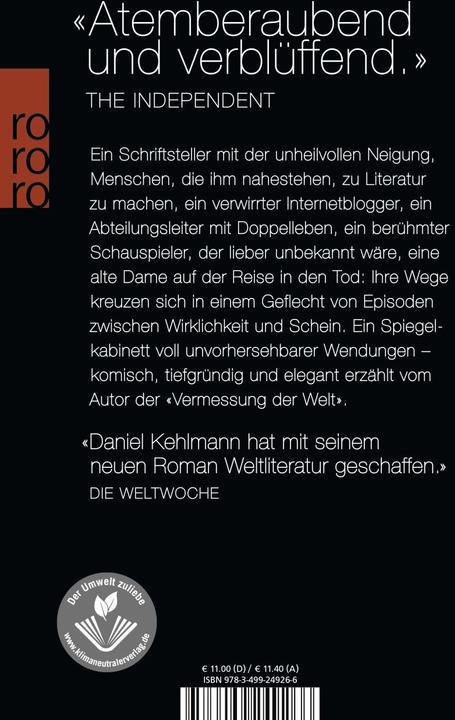 Actual product image Ruhm (German, Daniel Kehlmann, 2010)