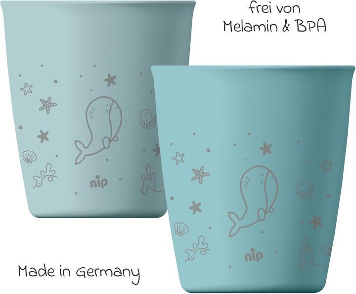 NIP Kindertassen & Kinderbecher Trinkbecher 2er Pack eat green - Blau