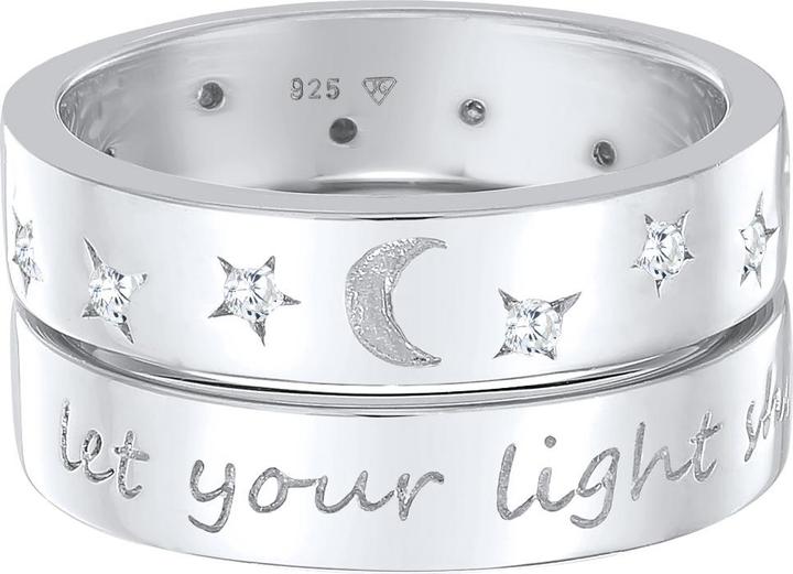 Produktbild Elli Ring Mond Stern - Let Your Light Shine 925 Silber (58, 925 Silber)
