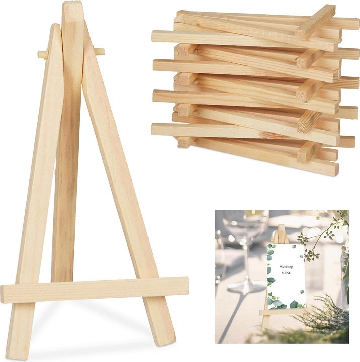 Actual product image Relaxdays Mini Easel Set, 10 Pieces