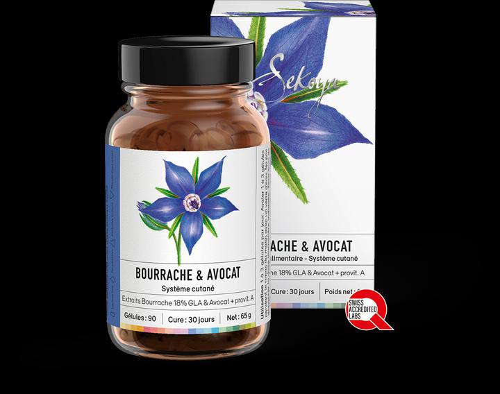 Image du produit Sekoya Bourrache & Avocat | Peau sèche & eczéma (90 pièce(s), Capsules)