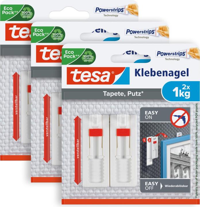 Produktbild tesa Klebenagel für Tapete & Putz, ideal für Leinwand & Keilrahmen