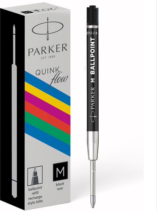 Parker Pen Navulling Quinkflow Medium (Reservemijnen, Zwart)