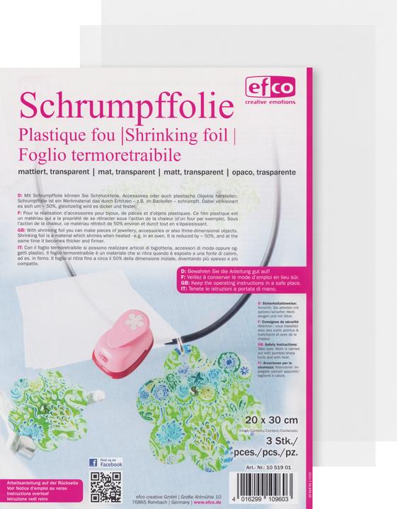 Immagine prodotto Efco Pellicola termoretraibile, 20 x 30 cm, 3 fogli (20 x 30 cm)