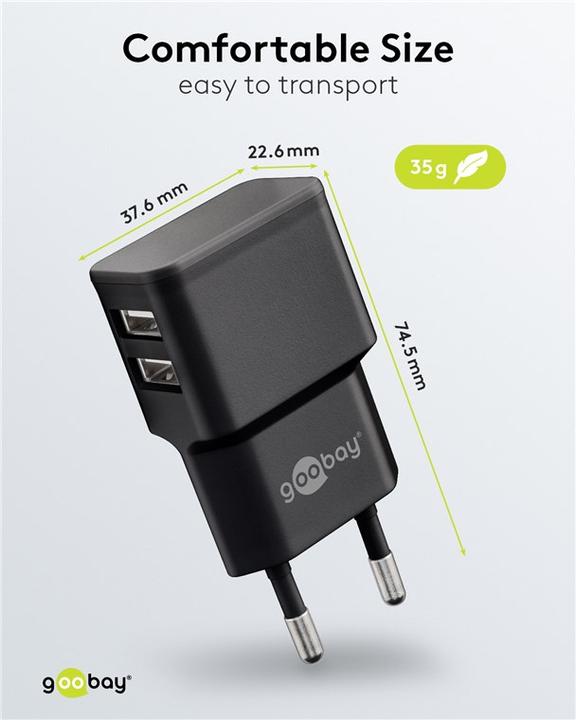 Image du produit Goobay Double chargeur USB A (12 W)