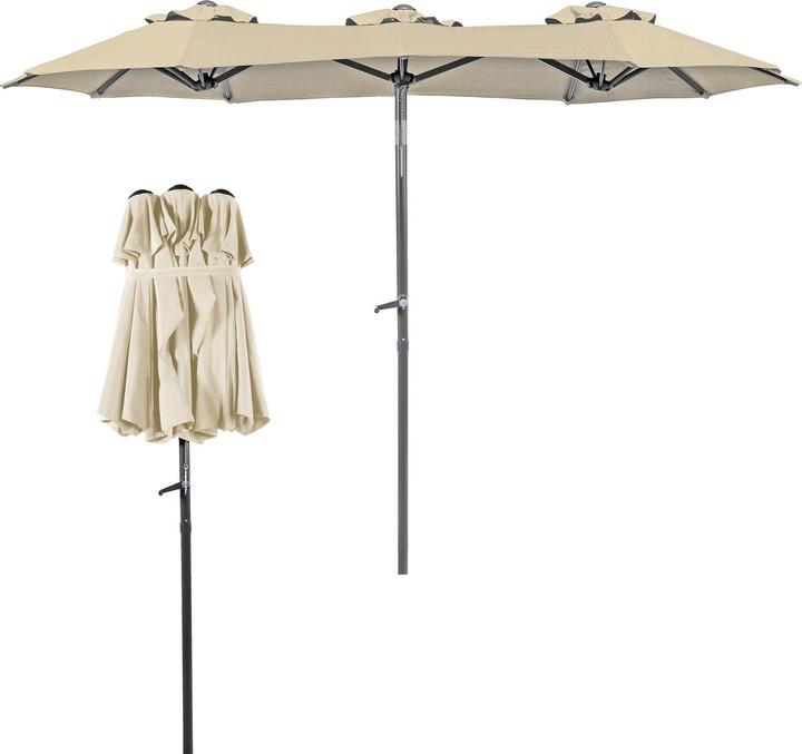 Produktbild Mojawo Doppel Sonnenschirm Balkonschirm Sonnenschirm knickbar (1.50 m)