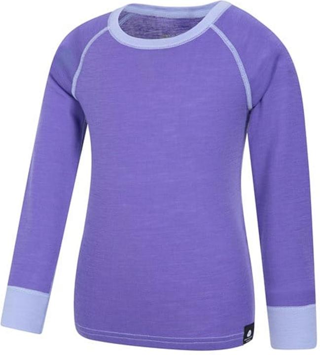 Actual product image Mountain Warehouse Childrens/Kids Merino II Contrast Round Neck Base Layer Top (128)