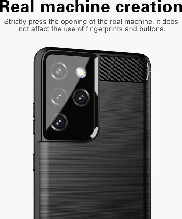 Image du produit Cadorabo TPU Ultra Slim carbon edelstahl Combi Cover (Samsung Galaxy S21 Ultra)