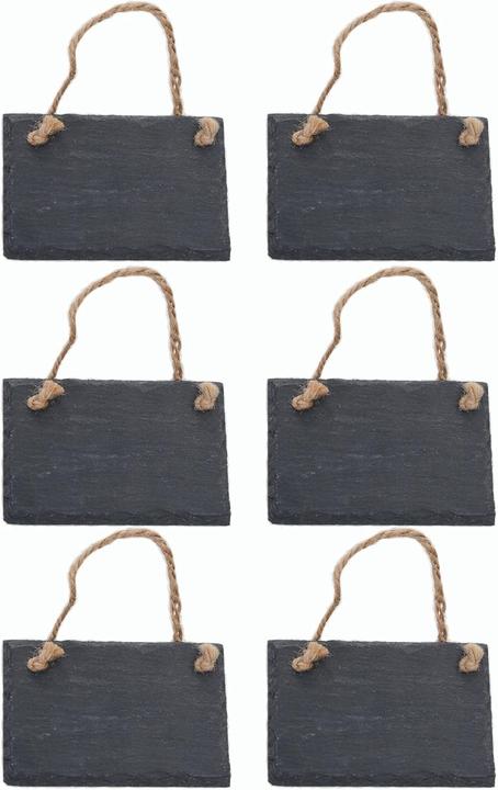 Produktbild Novaliv Schiefertafel zum Aufhängen mit Juteband Memotafel Kreidetafel Wandeko (6, 8 cm Tafel) (Wandtafel, 12 x 8 cm)