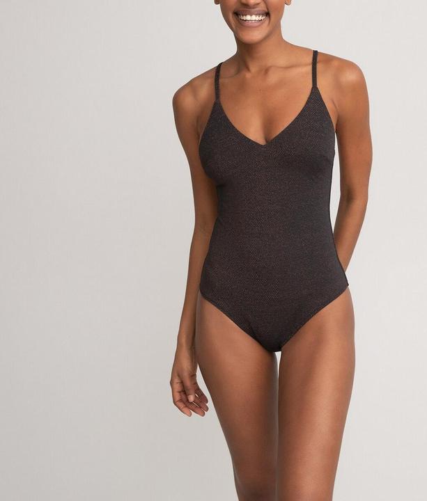 La Redoute Collections Badeanzug aus Strukturmaterial mit Ballerina-Ausschnitt