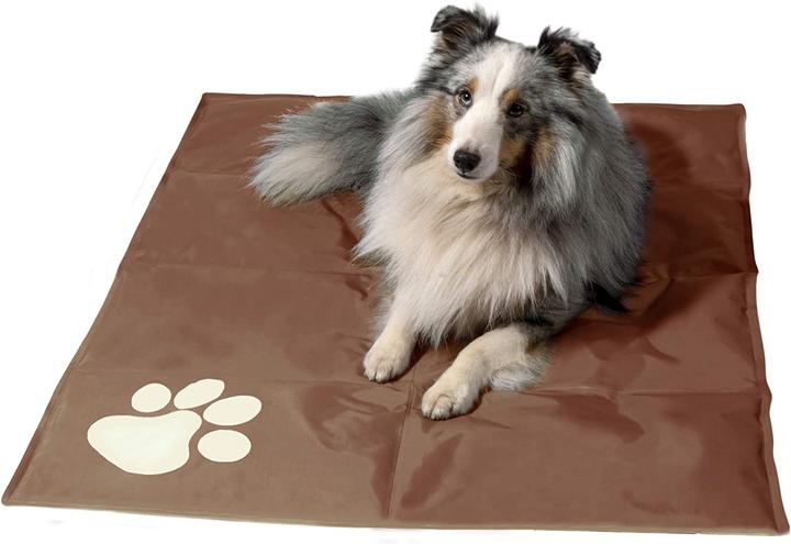 Produktbild Dobar Kühlmatte mit beigen Pfote 99,5 x 70 cm braun (Hund)