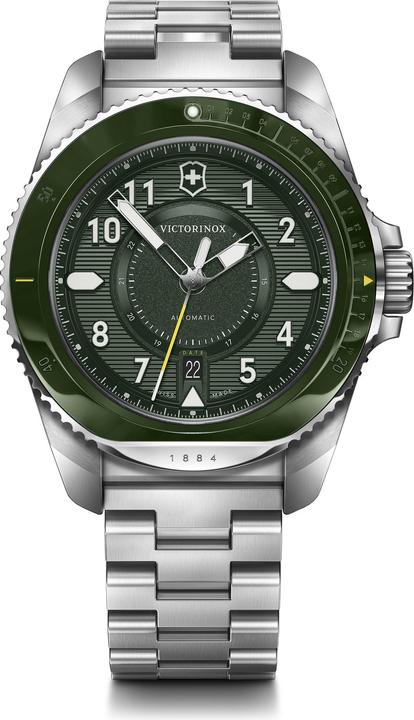 Image du produit Victorinox Journey 1884 Automatic Three hands Steel & Ceramic, montre mécanique, 43 mm, Cadran Vert, Bracelet A (43 mm)