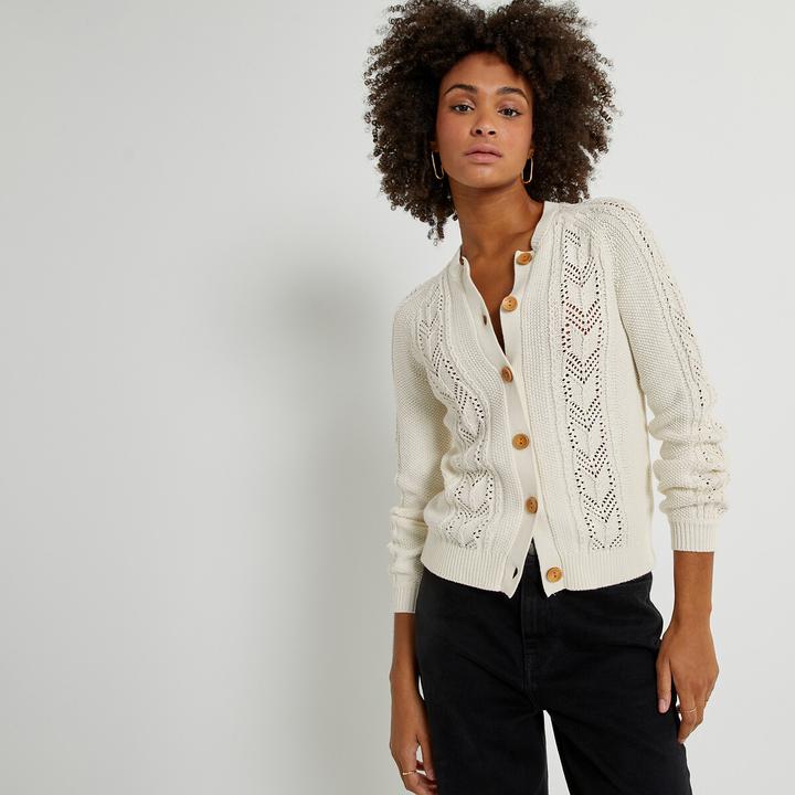 Produktbild La Redoute Collections Cardigan aus Pointelle-Strick (S)