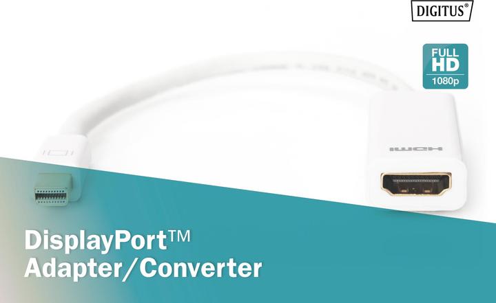 Actual product image Digitus mini DP to HDMI (Mini DP, DC connector 4.5 mm, 15 cm)
