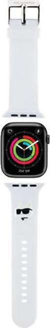 Immagine prodotto Karl Lagerfeld Pasek KLAWLSLCNH Apple Watch 42/44/45mm biały/cinturino bianco 3D Rubber Choupette Head (Acciaio, Silicone, Apple Watch Series 1, Apple Watch Series 2, Apple Watch Series 3)